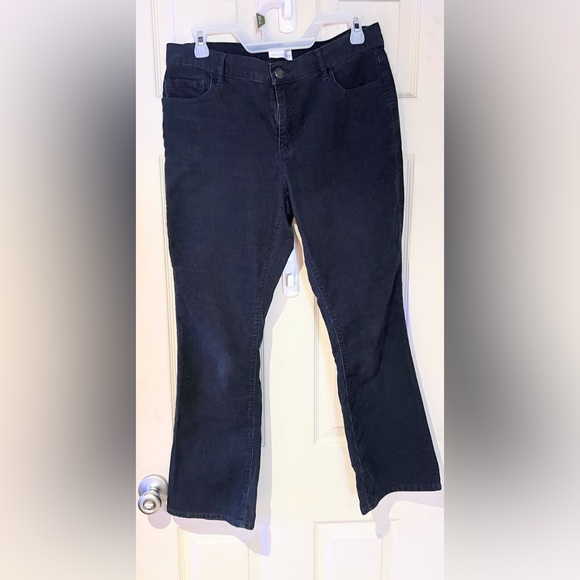 LOFT Cropped Flare Corduroy Pants - Midnight Blue Size 8 - Picture 3 of 7